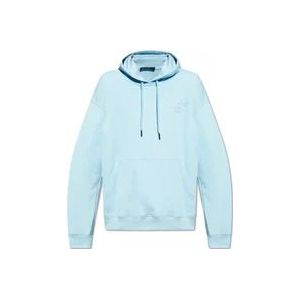 Versace Hoodie met geborduurd logo , Blue , Heren , Maat: L