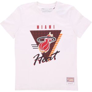 Mitchell & Ness - Miami Heat NBA Tee Hardwood Classics - T-shirt - Beige - Heren - Katoen