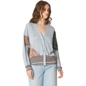 Manila Grace, Dames, Truien, Blauw, Maat: L Viscose,