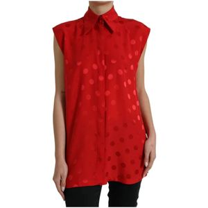 Dolce & Gabbana - Blouse - Rood - Zijde