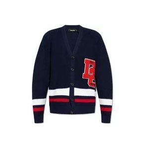 Dsquared2 Cardigan met logo , Blue , Heren , Maat: M