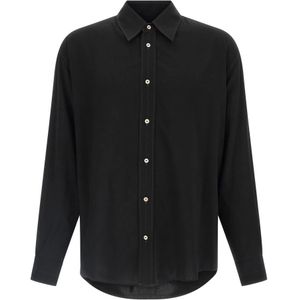 Lemaire, Heren, Overhemden, Zwart, Maat: M Wol,