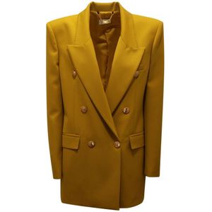 Elisabetta Franchi, Dames, Jassen, Geel, Maat: L Wol,