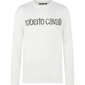 Roberto Cavalli, Heren, Tops, Wit, Maat: M Katoen,