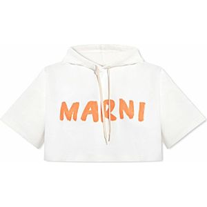 Marni, Dames, Sweatshirts & Hoodies, Wit, Maat: XS Katoen,
