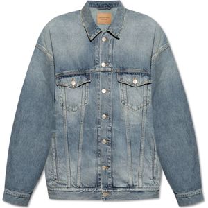 Balenciaga, Heren, Jassen, Blauw, Maat: M Denim,
