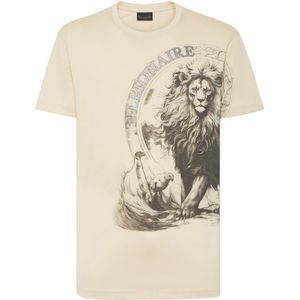 Billionaire, Heren, Tops, Beige, Maat: S Katoen,