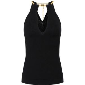 Elisabetta Franchi, Dames, Tops, Zwart, Maat: M Viscose,