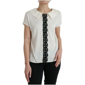 Dolce & Gabbana - Blouse - Off-White - Elegante Zijden Kant