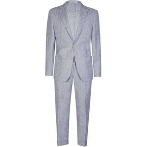 Eleventy, Heren, Pakken, Blauw, Maat: S Linnen,