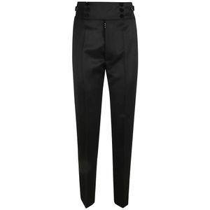 Maison Margiela, Dames, Broeken, Zwart, Maat: 2XS Wol,