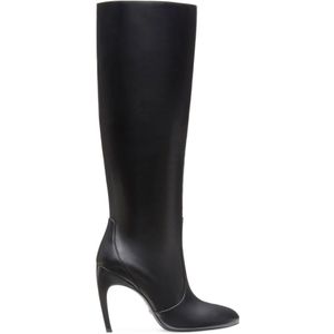 Stuart Weitzman - Luxecurve 100 Slouch Laars - Zwart - Gelakt Nappaleer