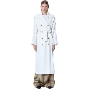 Max Mara, Dames, Mantels, Wit, Maat: 3XS Katoen,