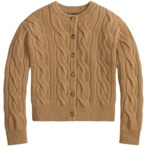 POLO RALPH LAUREN - Vest - Kastanje - Kabeltricot in Wol en Kasjmier