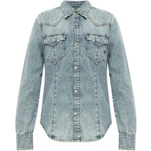 Diesel, Dames, Blouses & Shirts, Blauw, Maat: L Denim,