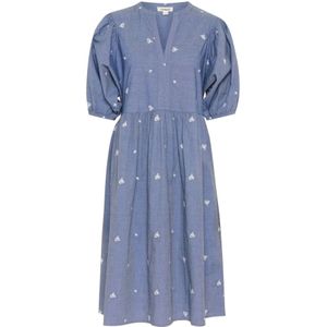 SOAKED IN LUXURY Jurk 'Elly Josie'  blauw / wit