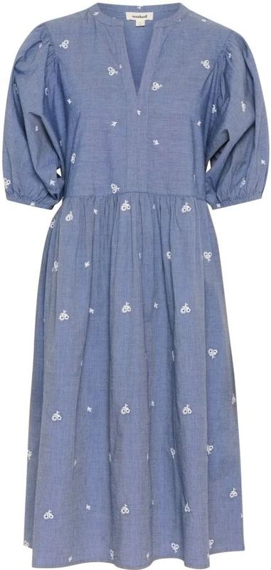 SOAKED IN LUXURY Jurk 'Elly Josie'  blauw / wit