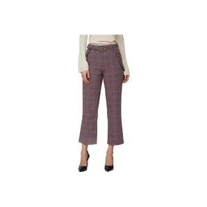 Twinset Geruite Grijze en Rode Broek , Gray , Dames , Maat: M