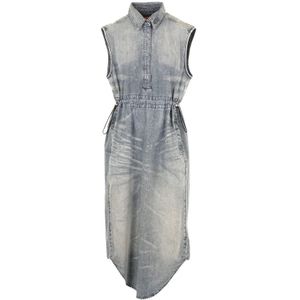 Diesel, Dames, Jurken, Blauw, Maat: S Denim,