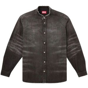 Diesel, Heren, Overhemden, Grijs, Maat: L Katoen,