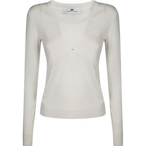 Elisabetta Franchi, Dames, Truien, Wit, Maat: XS