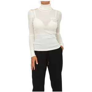 Elisabetta Franchi, Dames, Truien, Wit, Maat: L Wol,