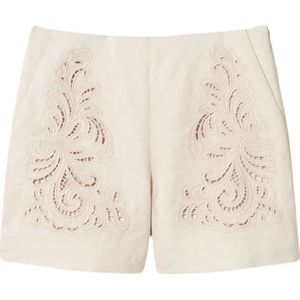 Twinset, Dames, Korte broeken, Beige, Maat: S Linnen,