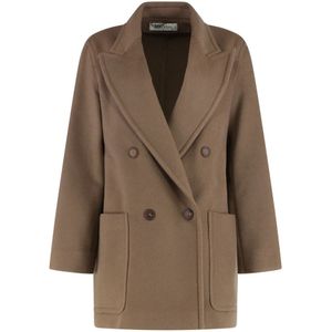 Max Mara, Dames, Mantels, Bruin, Maat: 2XS Wol,
