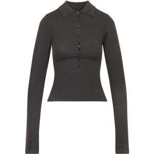 Jacquemus, Dames, Truien, Bruin, Maat: 3XS Wol,