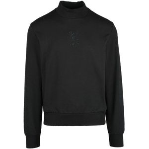 Bikkembergs, Heren, Sweatshirts & Hoodies, Zwart, Maat: XL Katoen,