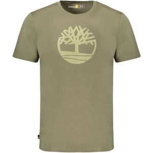Timberland - T-shirt - Groen - Katoen - Stijlvol met Ronde Hals en Unieke Print