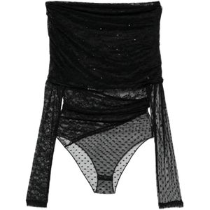 Pinko, Dames, Tops, Zwart, Maat: M Polyamide,