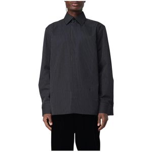 Saint Laurent, Heren, Overhemden, Zwart, Maat: XL Katoen,