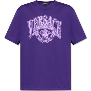Versace, Heren, Tops, Paars, Maat: XL Katoen,