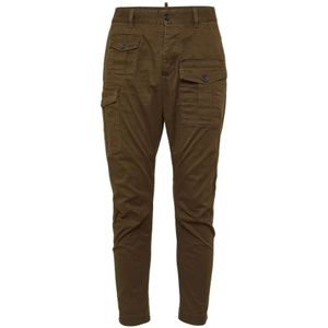 Dsquared2 Groene Broek met Cargo Zak , Green , Heren , Maat: M