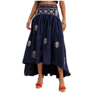 Agua by Agua Bendita, Dames, Rokken, Blauw, Maat: XS Linnen,