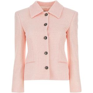 Alessandra Rich, Dames, Jassen, Roze, Maat: 3XS Tweed,