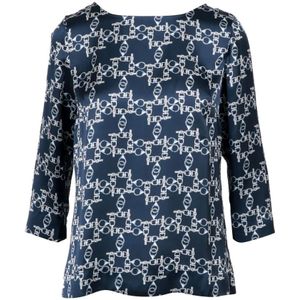 Pennyblack, Dames, Blouses & Shirts, Blauw, Maat: XS Satijn,