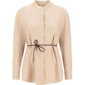 Herno, Dames, Blouses & Shirts, Beige, Maat: XS