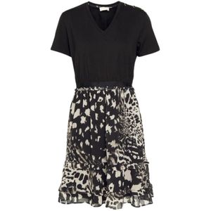 Liu Jo, Dames, Jurken, Zwart, Maat: M Poliester,