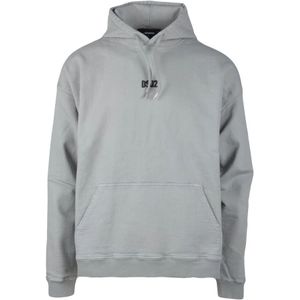 Dsquared2, Heren, Sweatshirts & Hoodies, Grijs, Maat: 2XL Katoen,