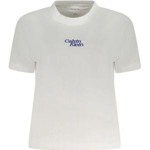 Calvin Klein - Flocked Logo - T-shirt - Zwart - 100% Regeneratief Katoen