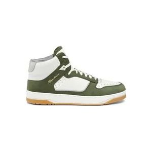Santoni Luxe Sneak-Air High Top Sneaker , Green , Heren , Maat: 42 1/2 EU