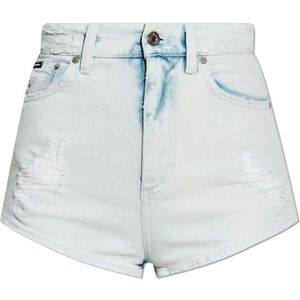 Dolce & Gabbana, Dames, Korte broeken, Blauw, Maat: XS Denim,