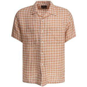 Beams Plus, Heren, Overhemden, Oranje, Maat: M Linnen,