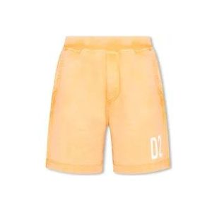 Dsquared2 Katoenen shorts met logo , Yellow , Heren , Maat: M