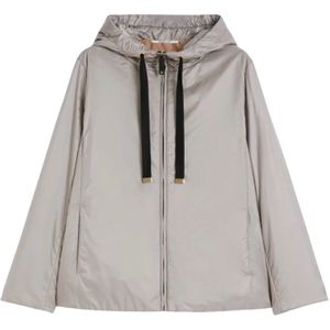 Max Mara, Dames, Jassen, Grijs, Maat: L Leer,