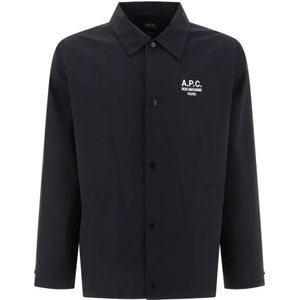 A.p.c., Heren, Overhemden, Zwart, Maat: M Katoen,