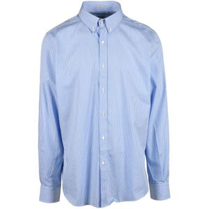 Himon's, Heren, Overhemden, Blauw, Maat: S Katoen,