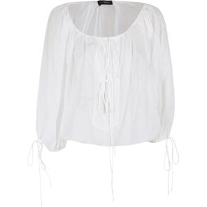 Andamane, Dames, Blouses & Shirts, Wit, Maat: S Katoen,